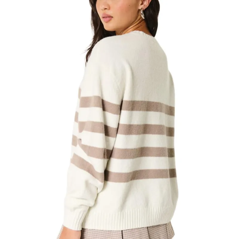 Hollister Sweater Women's White Stripes-2