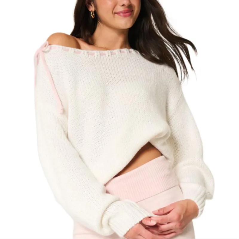 Hollister Sweater Women's White-1