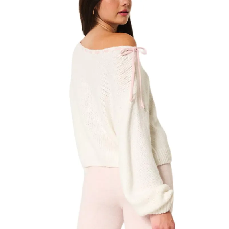 Hollister Sweater Women's White-2