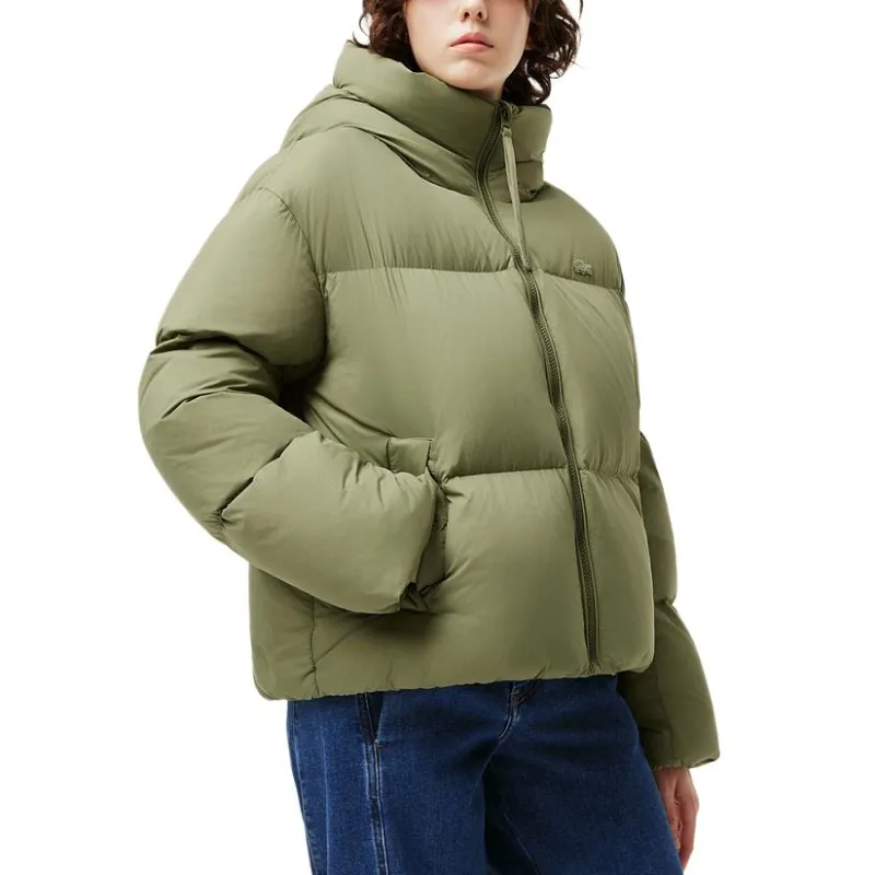 LACOSTE Down Jacket Women's Khaki Green-2