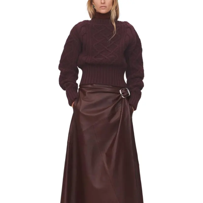 ZARA Sweater Women's Burgundy Red-2