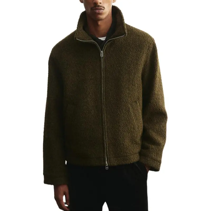 H&M Jackets Coats Men's Dark Khaki Green-1