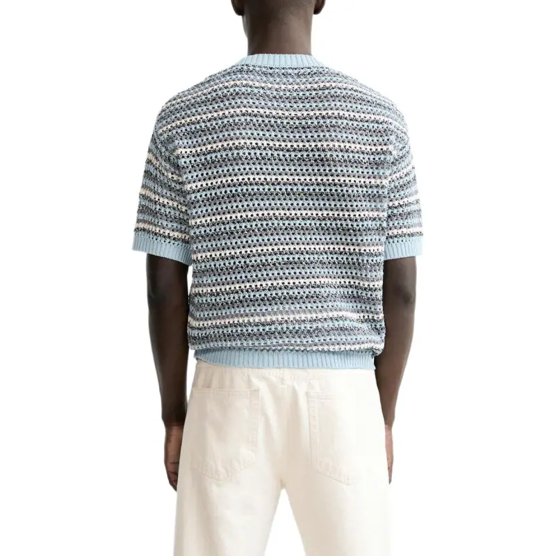 ZARA T Shirts Men Blue-4