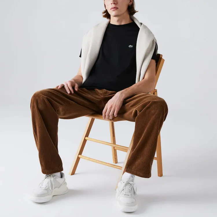 LACOSTE Logo Patch Crewneck T Shirt-5
