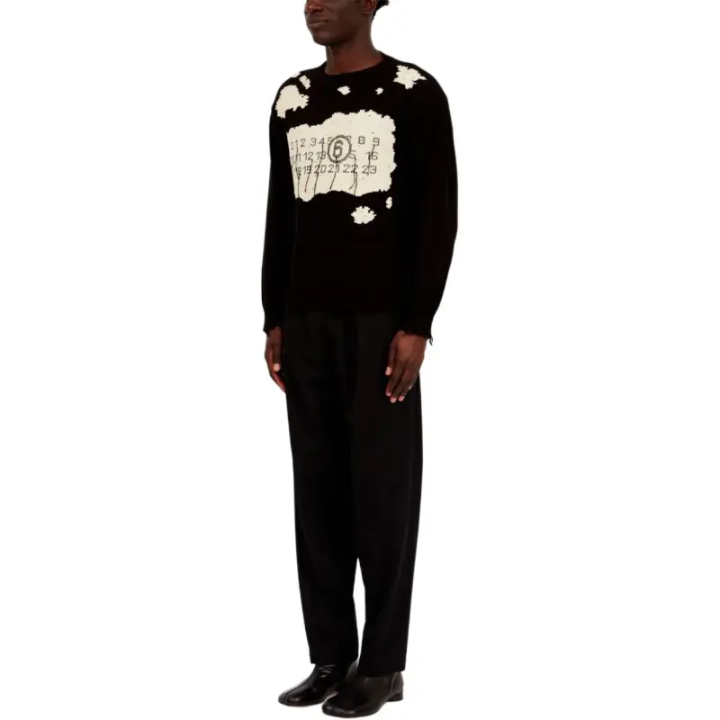 MM6 Maison Margiela Numbers Motif Crewneck Knitted Jumper-4