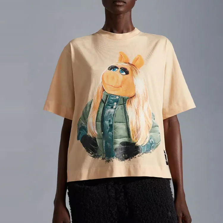 Moncler T Shirts Women's Yellow-1