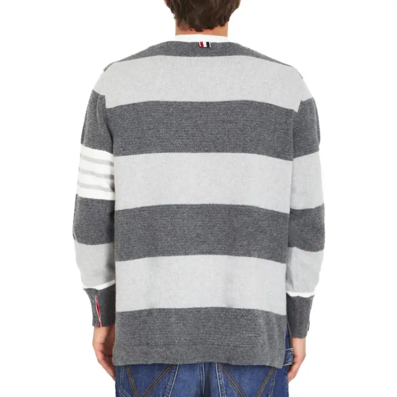 THOM BROWNE Striped Crewneck Jumper-4