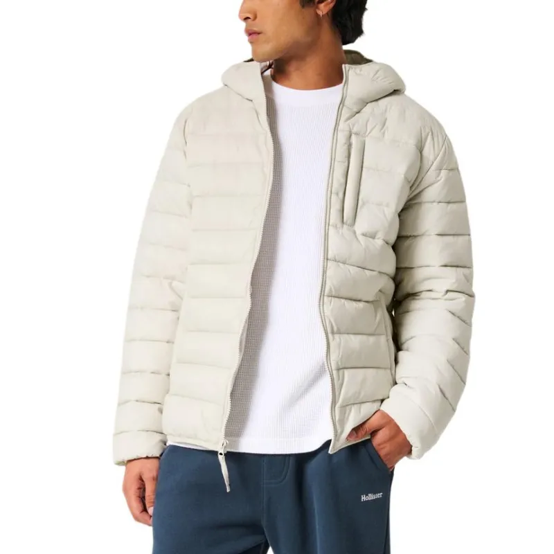 Hollister Puffer Jacket Men's Cream-1