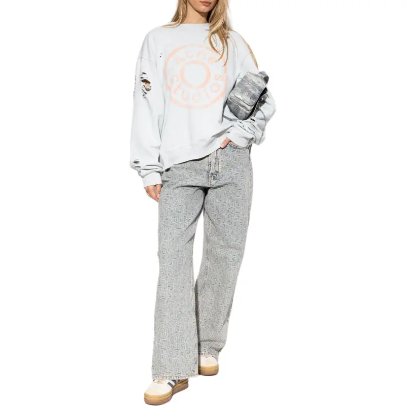 Acne Studios Distressed Logo Printed Sweatshirt-3