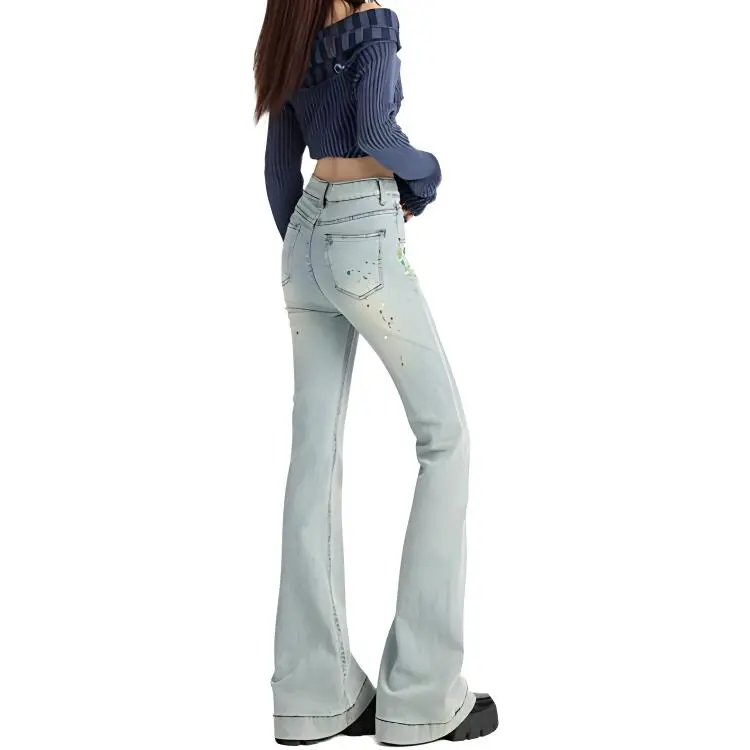 YINLEI Jeans Women's Light Blue-1