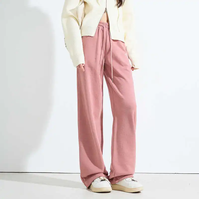 Tonlion Casual Pants Women's Leather Pink-2