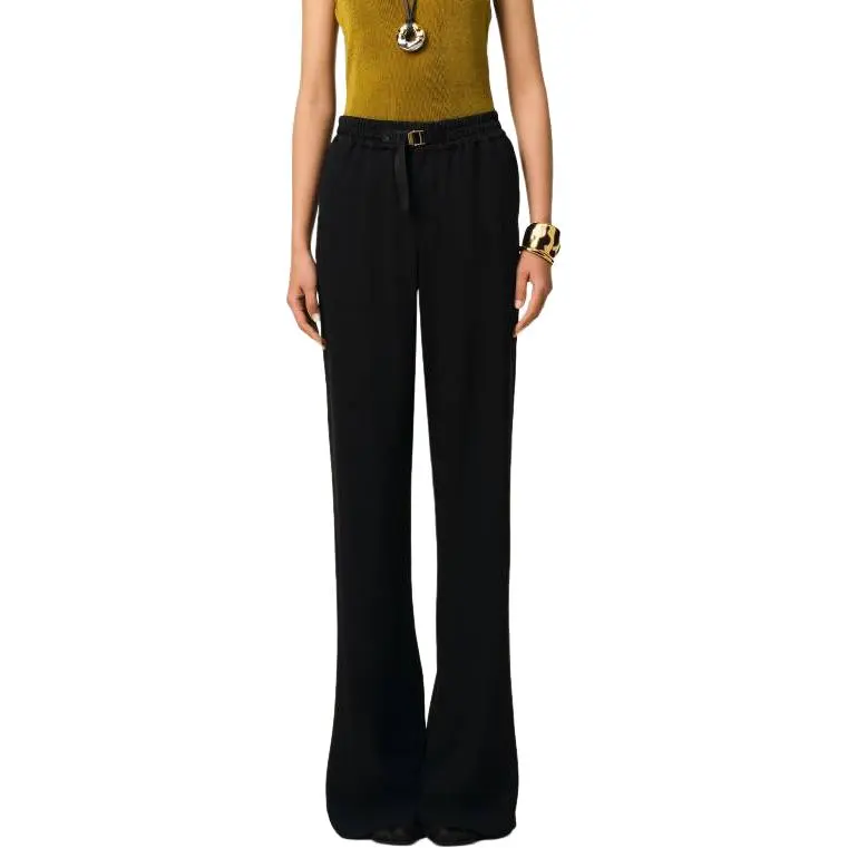 AMIPARIS Paris Logo Detailed Drawstring Palazzo Pants-3