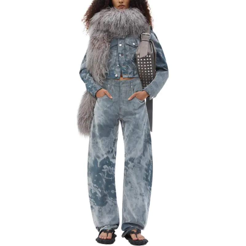Alexander Wang Low Rise Flocked Jeans-1