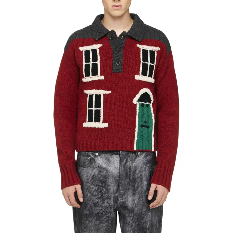 JW Anderson House Intarsia Polo Jumper-1