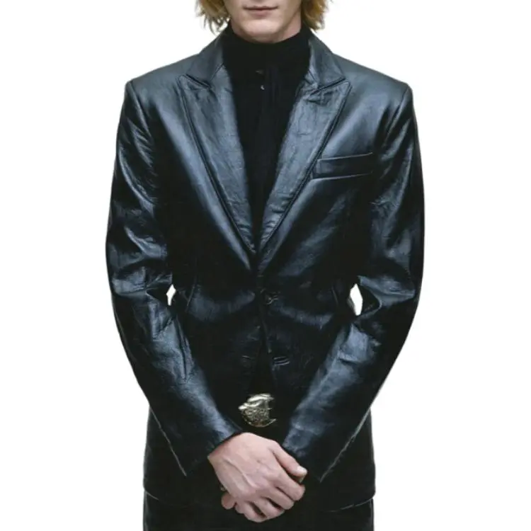 ENFANTS RICHES DEPRIMES Perfect Junkie Leather Blazer-2
