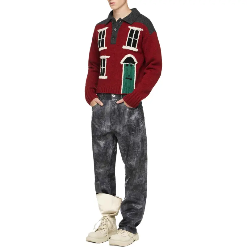 JW Anderson House Intarsia Polo Jumper-2