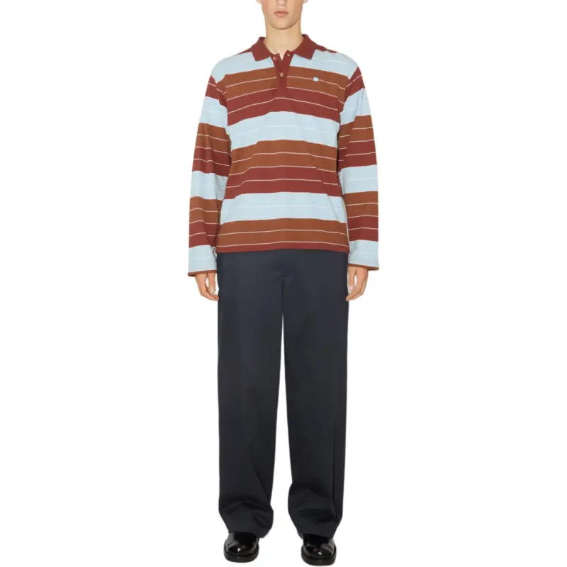 Acne Studios FW23 Polo Shirt Unisex Dark Red-1
