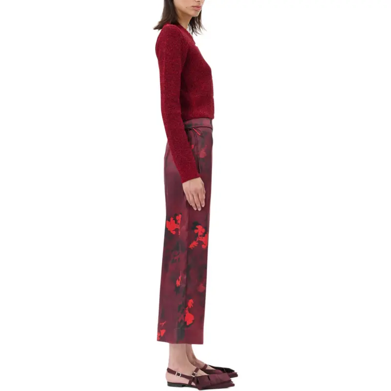 GANNI Printed Satin Maxi Skirt-3