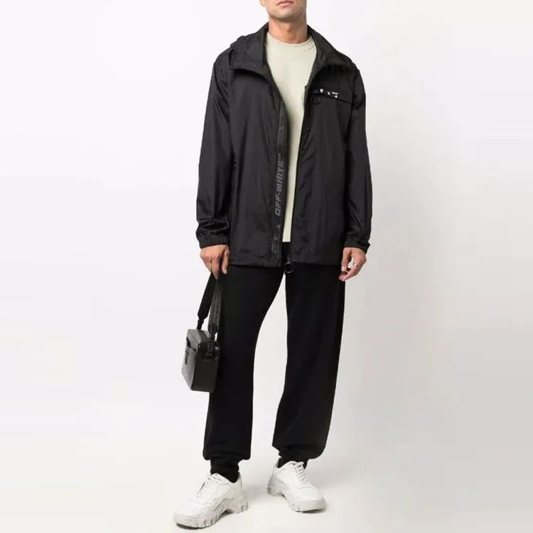 OFF-WHITE FW21 Windbreaker Jacket Men's Black Loose Fit Style-2