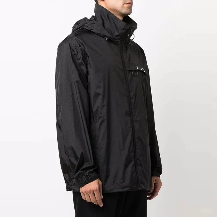 OFF-WHITE FW21 Windbreaker Jacket Men's Black Loose Fit Style-3
