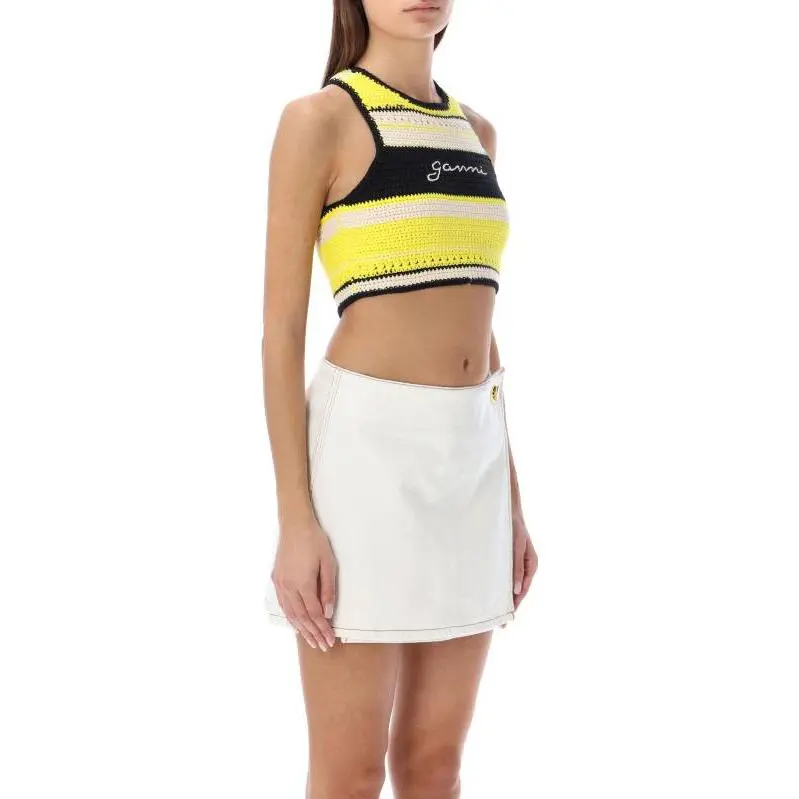 GANNI Tank Tops Women's Yellow-2
