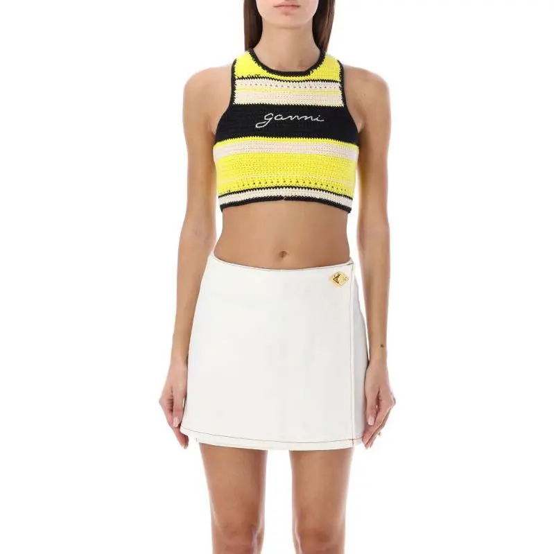 GANNI Tank Tops Women's Yellow-3