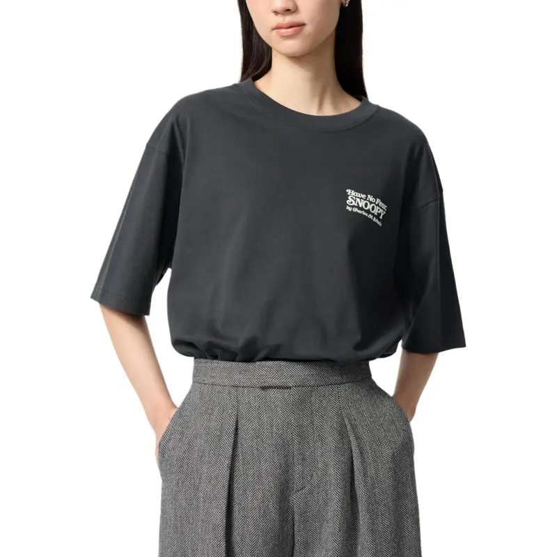 UNIQLO x PEANUTS Collaboration SS25 T Shirt Unisex Dark Gray-3