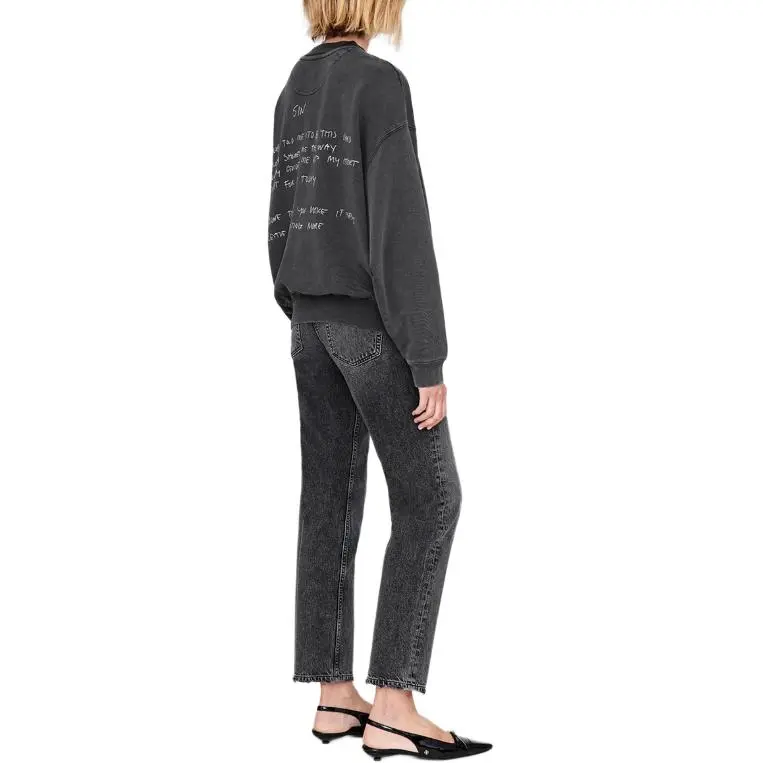 Anine Bing Slogan Printed Crewneck Sweatshirt-3
