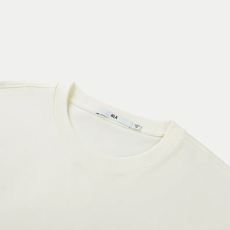 HLA T Shirts Men Raw White E5-4