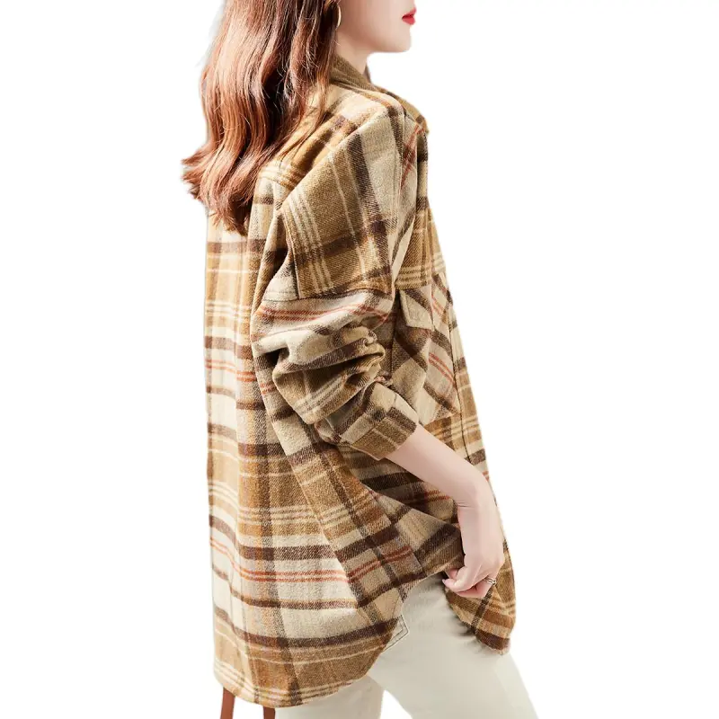 【dme】 Shirt Women's Plaid Color-2