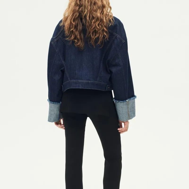 ZARA Denim Jackets Women's Blue-4