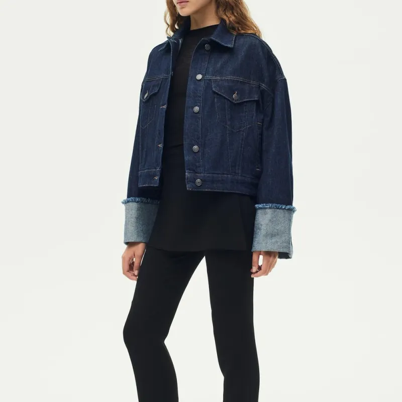 ZARA Denim Jackets Women's Blue-3