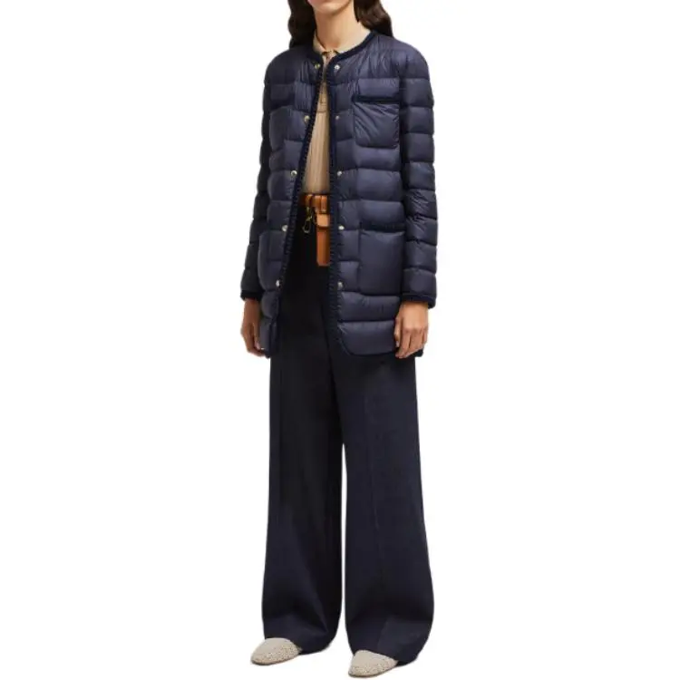 Moncler Gencaylong Braided Trim Long Down Jacket-1