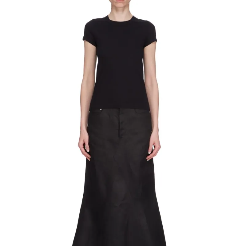 RICK OWENS Cropped Level Tee 'Black'-2