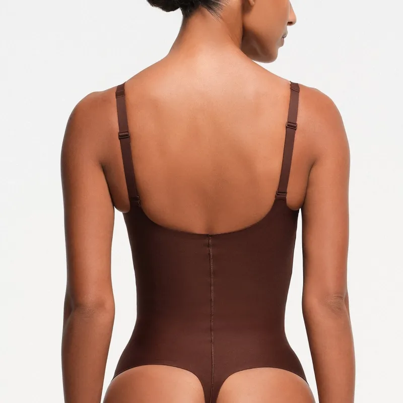 SKIMS FW24 BODY CORE SCULPT PLUNGE THONG BODYSUIT Shapewear Women's COCOA/Cocoa-2