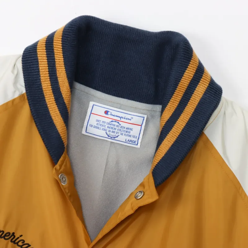 Champion SS24 Baseball Jacket Men's Mustard Yellow-2