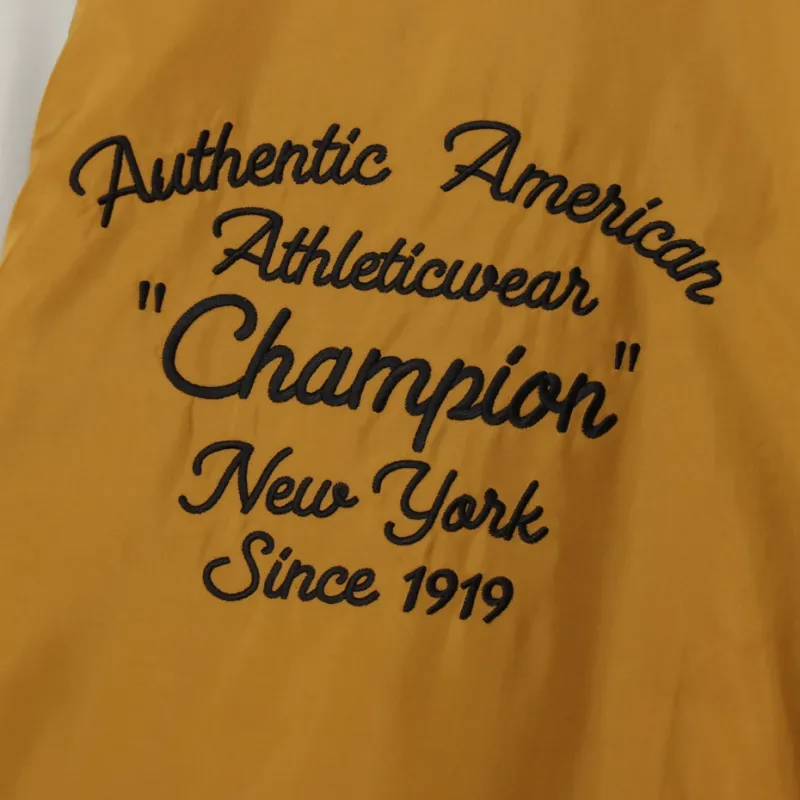 Champion SS24 Baseball Jacket Men's Mustard Yellow-1