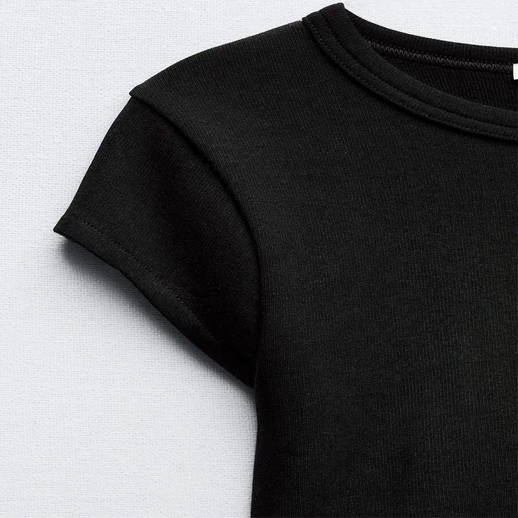ZARA Short Sleeved Dresses Women's Black-2