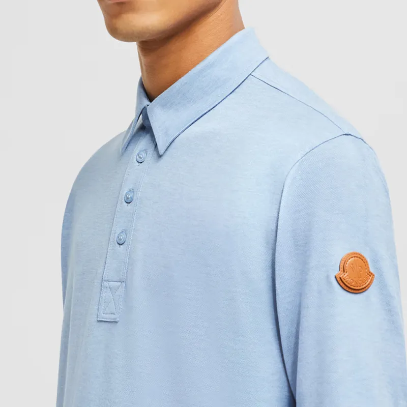 Moncler Double Leather logo Polo Shirt-4