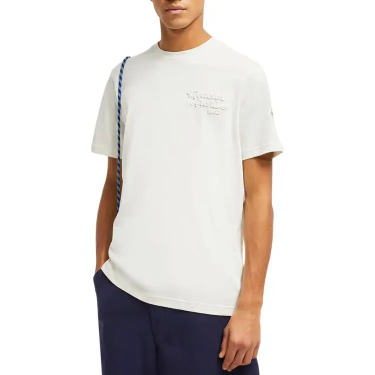 Moncler Logo Embroidered Crewneck T Shirt-1