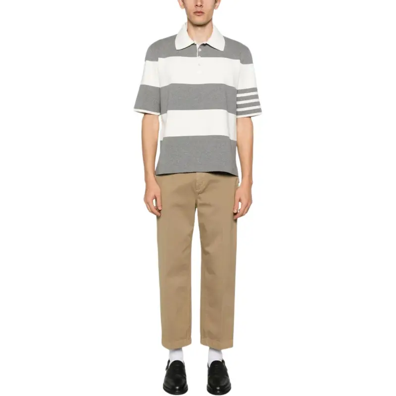 THOM BROWNE Striped Polo Shirt-1