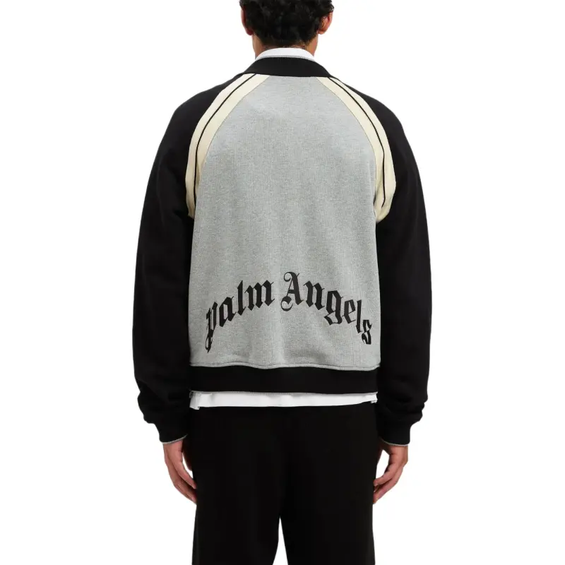 PALM ANGELS Logo print Cotton Varsity Jacket-4
