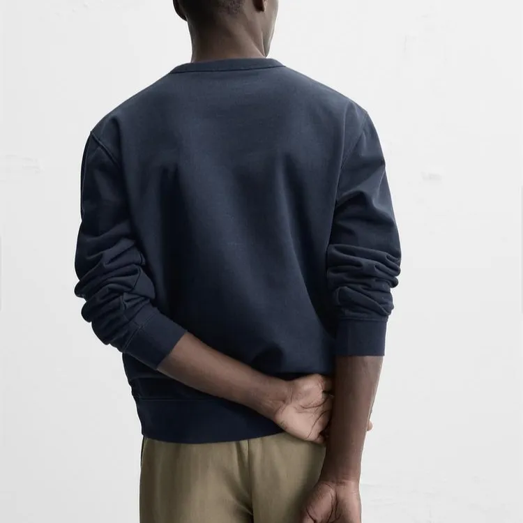 ZARA Valentine's Day Collection Sweatshirts Men Sea Blue-3