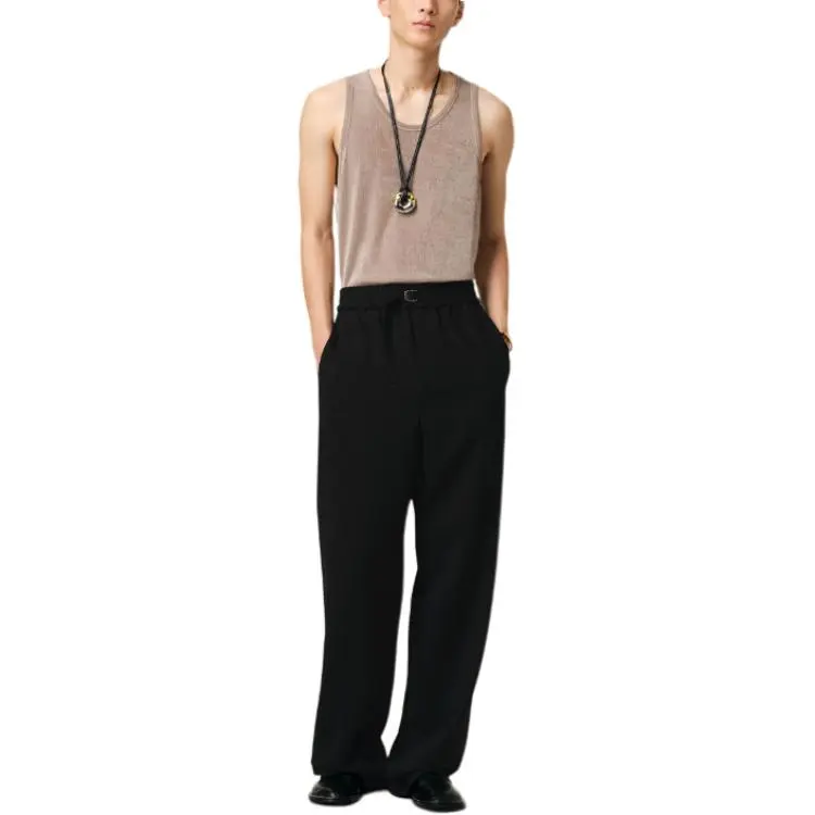 Ami Paris Logo Plaque Straight Leg Trousers-2