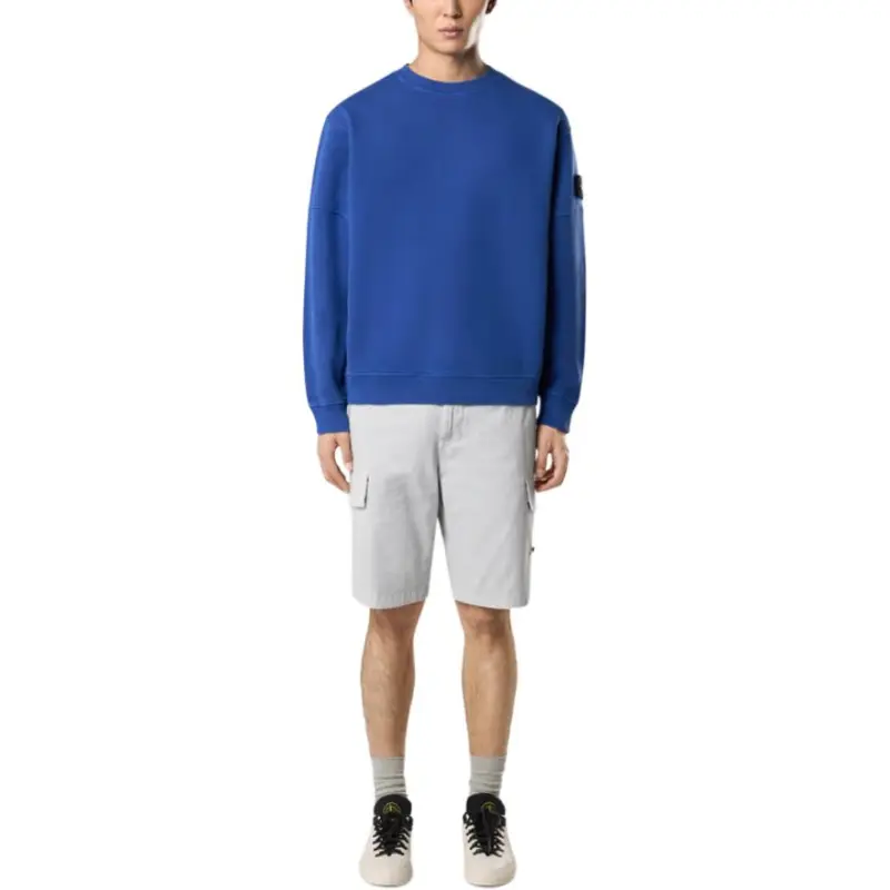 STONE ISLAND Organic Cotton Diagonal Fleece Crewneck-2