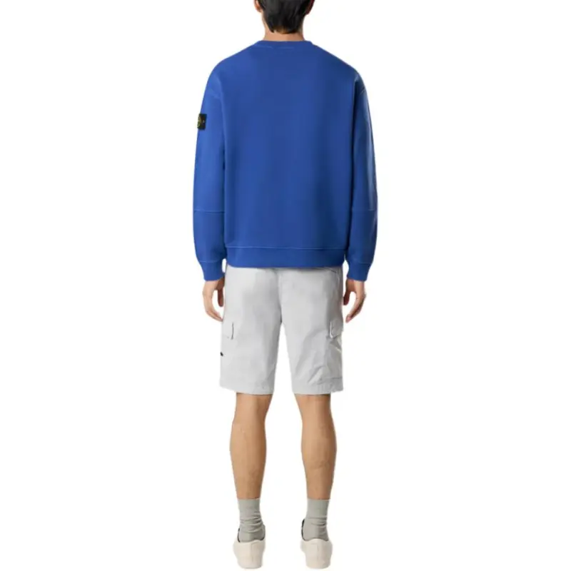 STONE ISLAND Organic Cotton Diagonal Fleece Crewneck-3