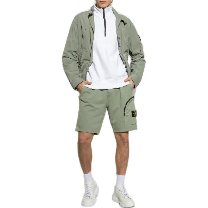 STONE ISLAND Logo Patch Half Zip Sweatshirt-1