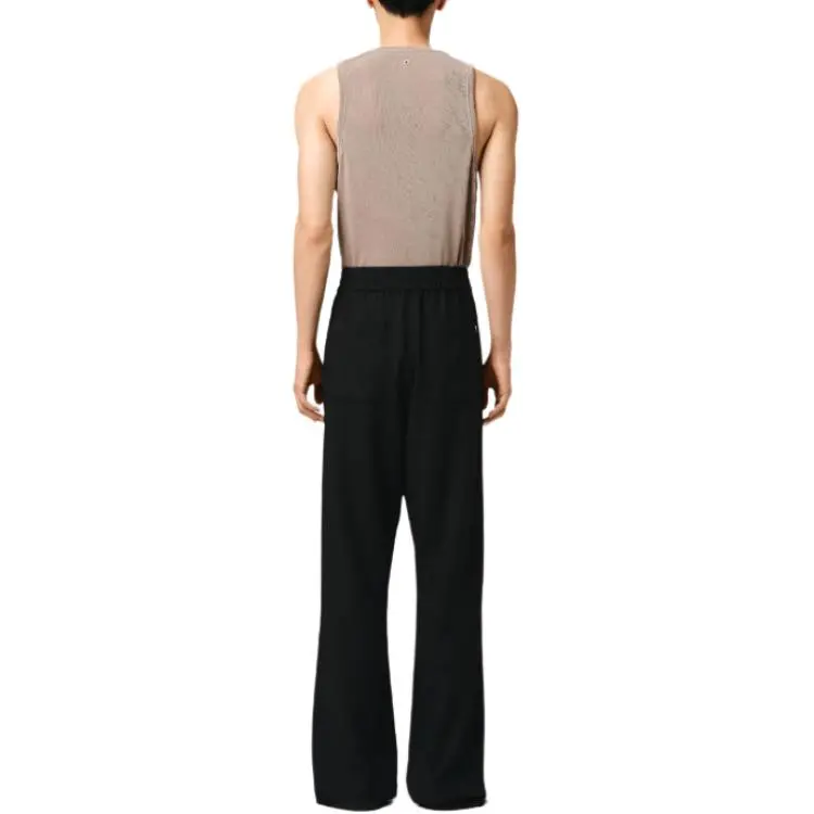 Ami Paris Logo Plaque Straight Leg Trousers-3