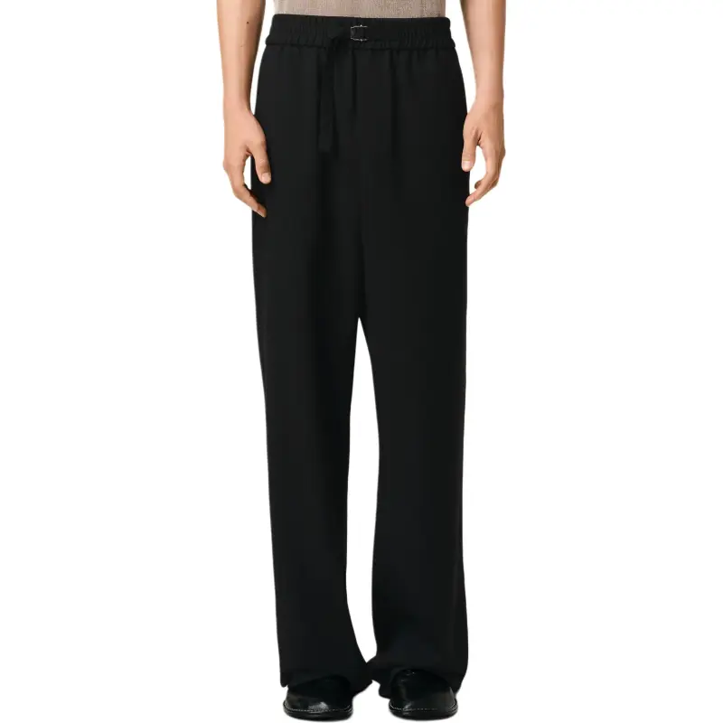 Ami Paris Logo Plaque Straight Leg Trousers-4