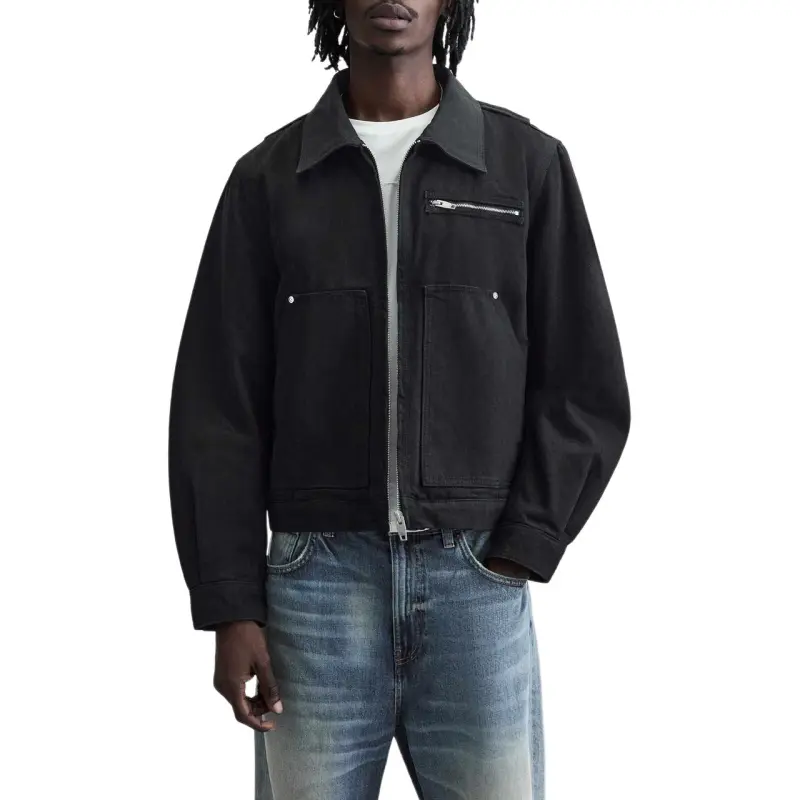 ZARA Denim Jackets Unisex Black-5